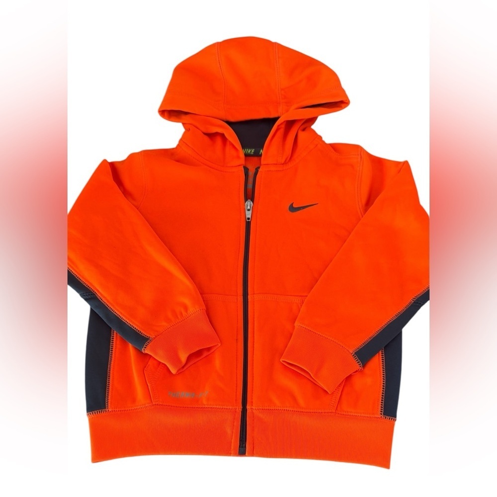Nike Therma-Fit Boys Orange Long Sleeve Full Zip Hoodie
